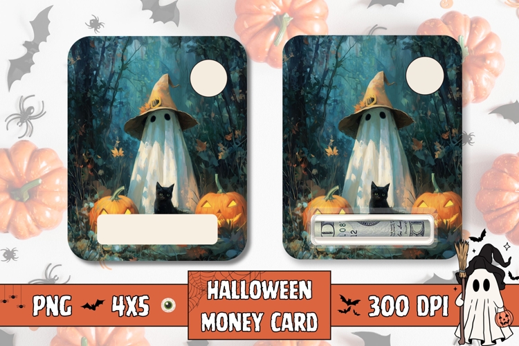 Cute Halloween Ghost Gift Card Template