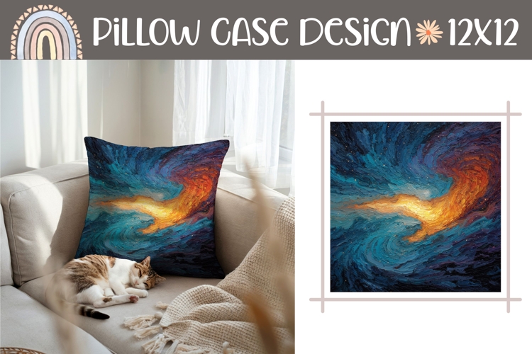 Cosmic Pillow Case Design, Abstract Pillow Sublimation