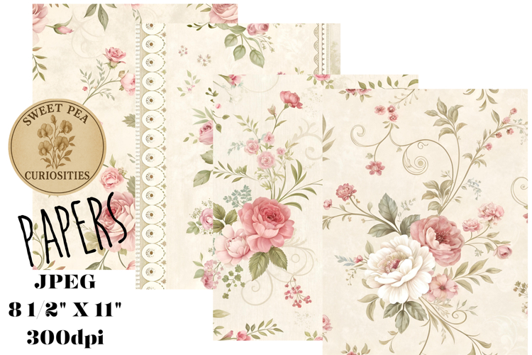 Shabby Chic, Mixed Media, Papers, Junk Journal