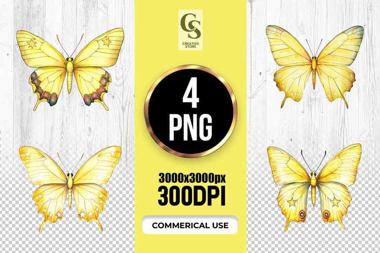 Yellow Butterfly Png