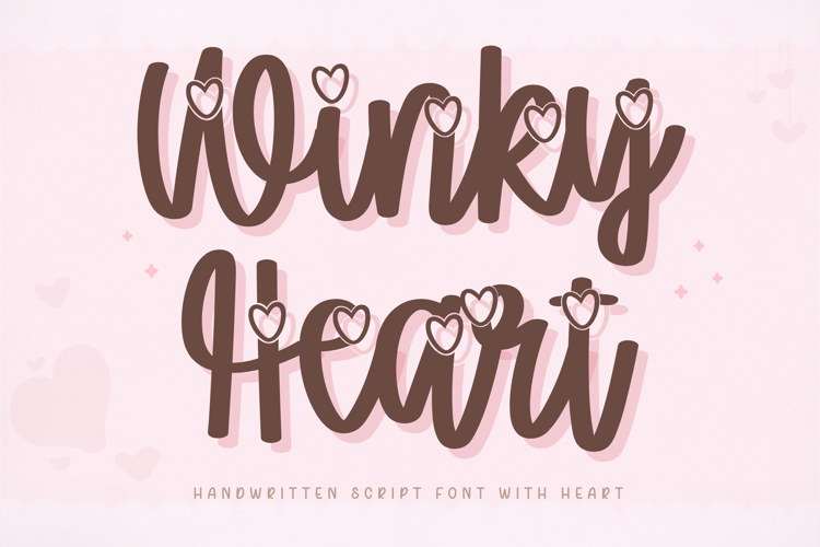Winky Heart - Handwritten Script Font with Heart example image 1