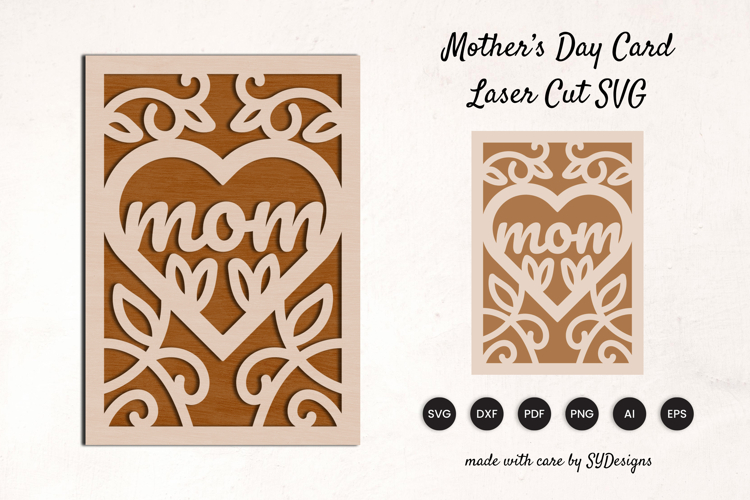 Mother’s Day Floral Card Laser Cut SVG