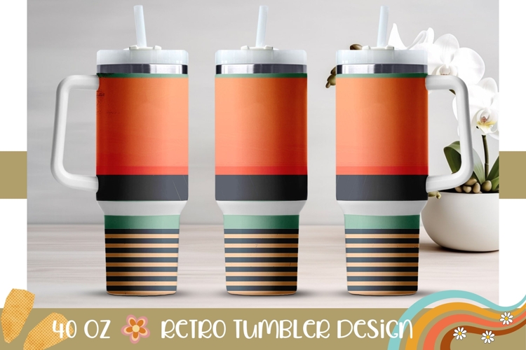 Retro Tumbler Wrap, Retro 40 Oz Tumbler Sublimation