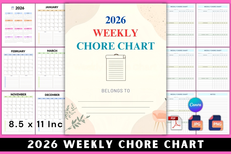 2026 Weekly Chore Chart
