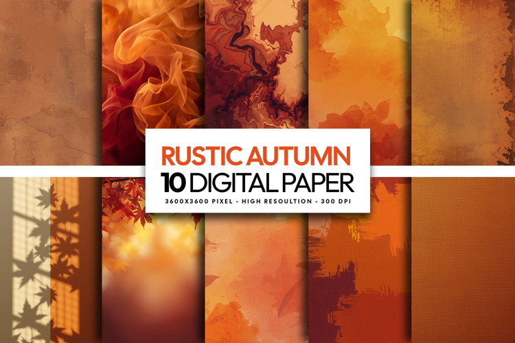 Rustic Autumn Digital Paper example image 1