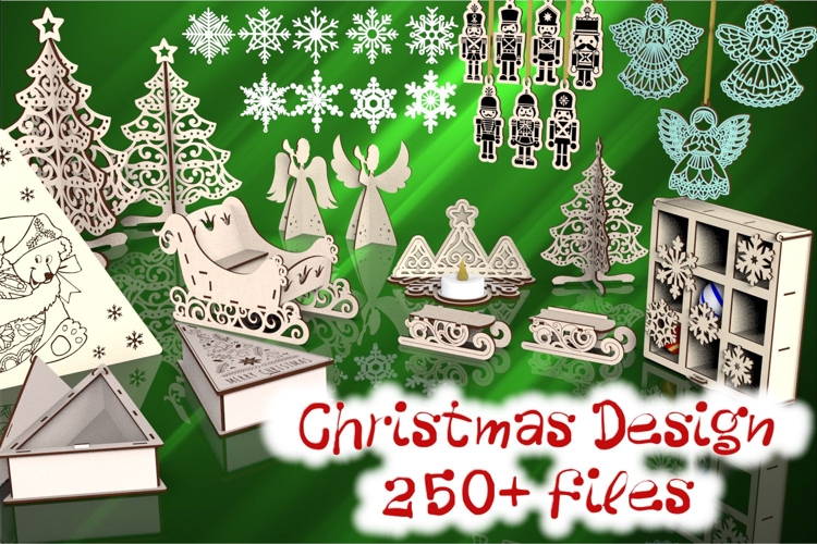 250 Designs Big Christmas Laser Cut Bundle