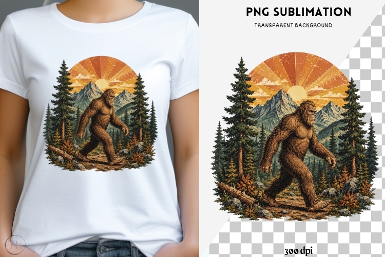 Big foot png design for T-shirts