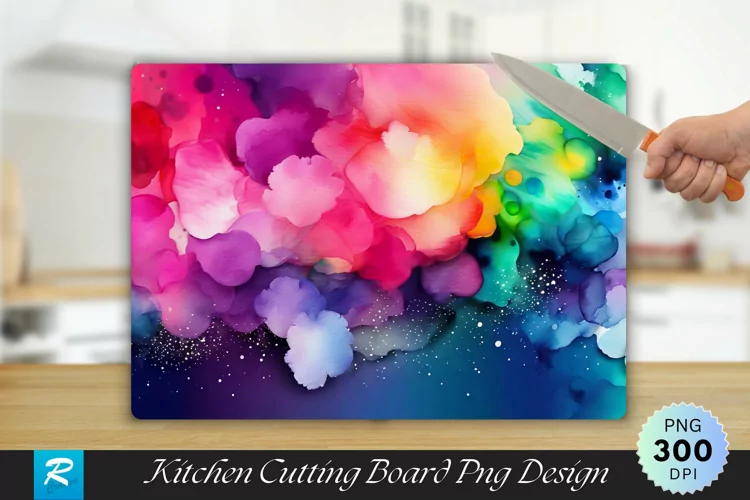 Abstract Colorful Gradient Cutting Board Sublimation Design
