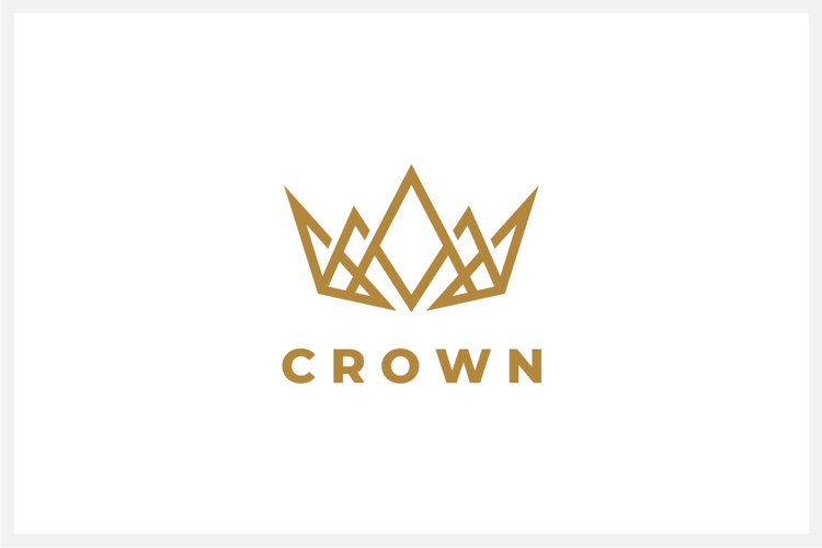 Abstract Crown Logo Design Vector Illustration