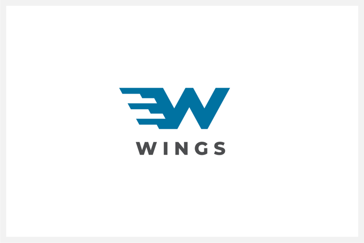 Wings Letter W Logo Design Vector