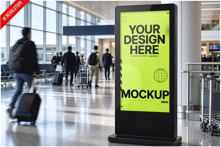 Airport Terminal Digital Screen Mock example image 1