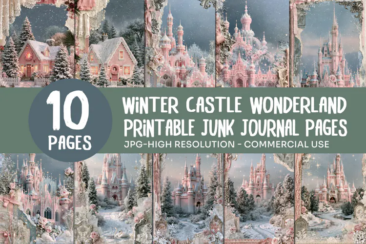 Winter Castle Junk Journal Pages