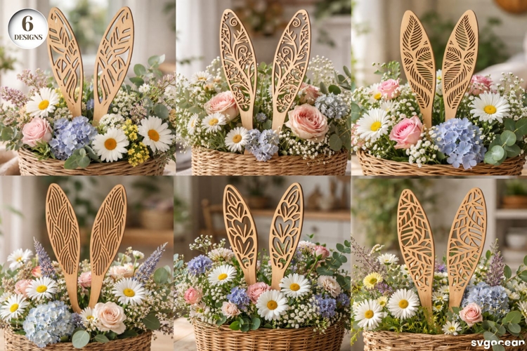 Easter Bunny Ears Laser Cut Bundle | Spring Decor | SVG