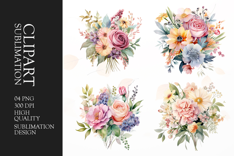 Watercolor Spring flower clipart PNG