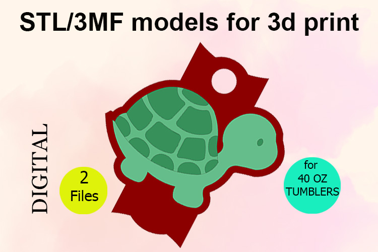Tartle 40 OZ Tumbler, Stl/3MF Files for 3D Print