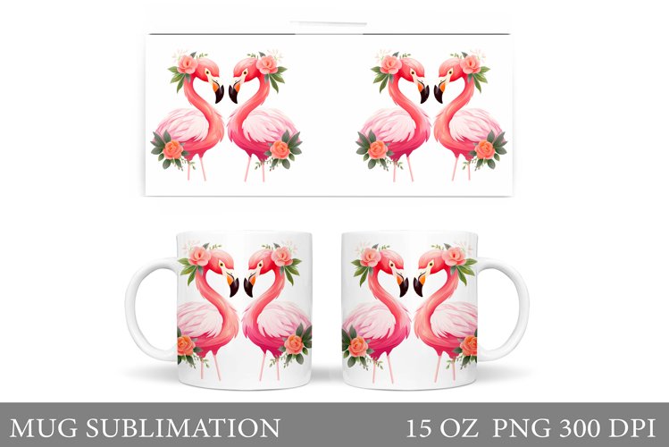 Flamingo Mug Wrap Design. Flamingo Mug Wrap Sublimation