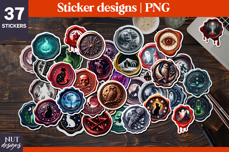Wax Seal Halloween stickers Bundle for scrapbooking
