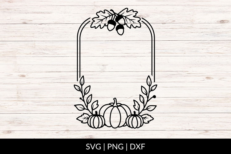 Hand Drawn Fall Border SVG With Pumpkins and Acorns