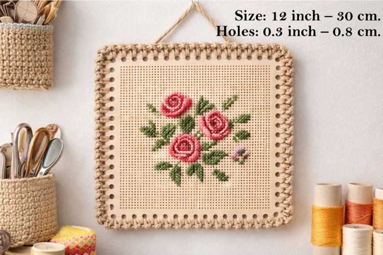 Digital file plywood embroidery basket base 12 inch square