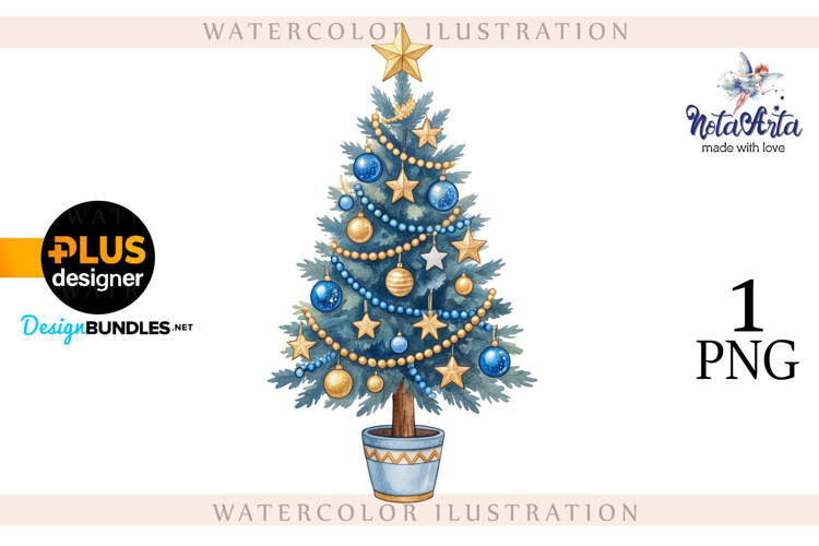 Watercolor Christmas Tree, Christmas tree, Happy Christmas