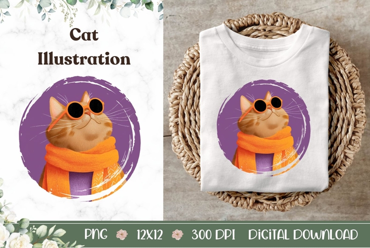 Funny Cat Illustration, Cartoon Cat PNG, Animals PNG