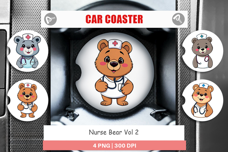 Car Coaster Nurse Bear