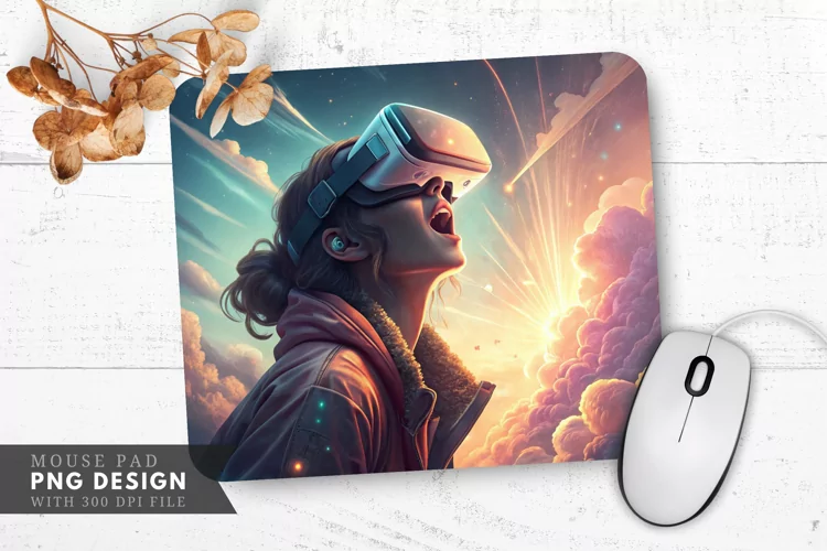 Virtual Reality Adventure Mouse Pad PNG Design
