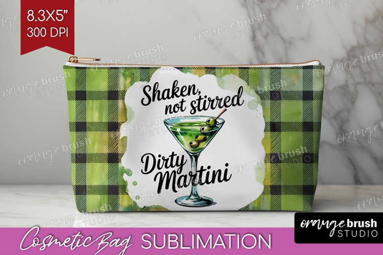 Dirty Martini Cocktail Cosmetic Bag Summer Drink Makeup Bag