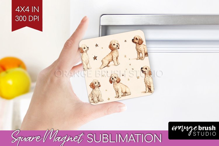 Cute Dogs Magnet Sublimation - Puppy Square Magnet PNG