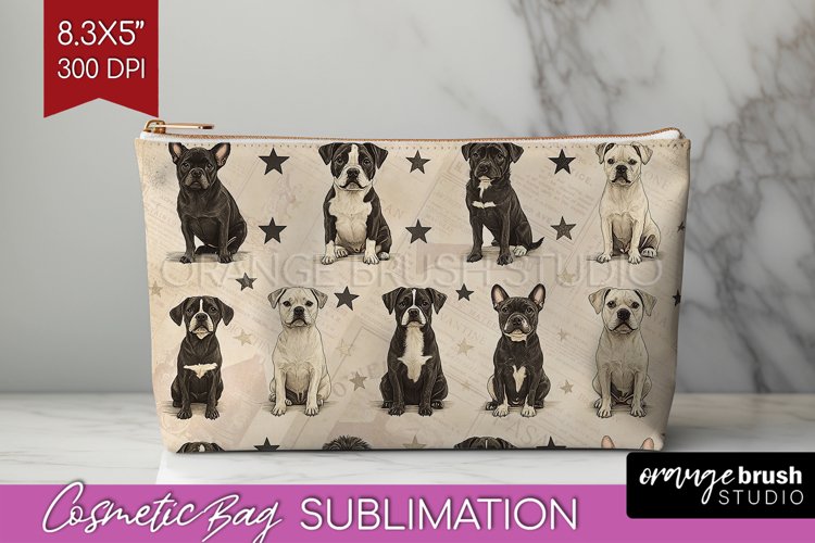 Cute Dogs Cosmetic Bag - Puppy Makeup Bag PNG Sublimation
