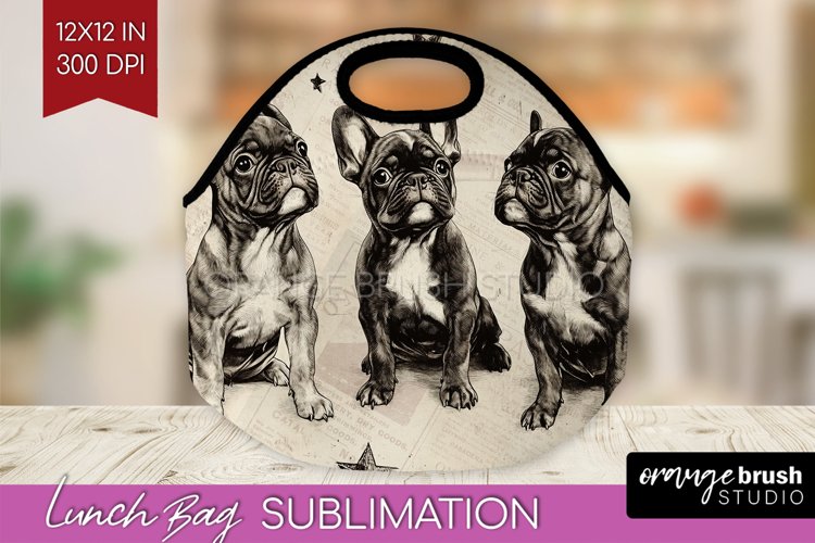 Cute Dogs Lunch Bag - Puppy Lunch Bug PNG Sublimation