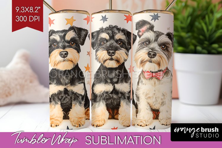 Cute Dogs Tumbler Wrap - Puppy Tumbler PNG Sublimation
