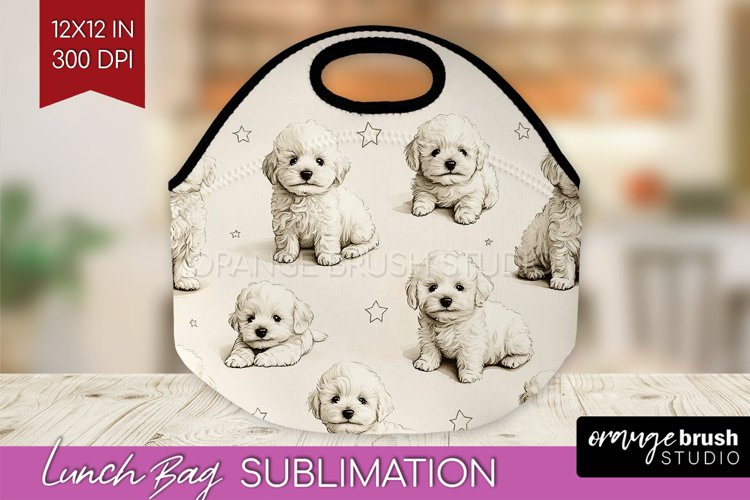 Cute Dogs Lunch Bag - Puppy Lunch Bug PNG Sublimation