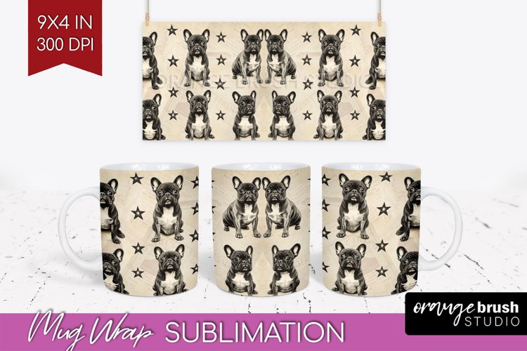 Cute Dogs Mug Wrap - Puppy Mug PNG Sublimation