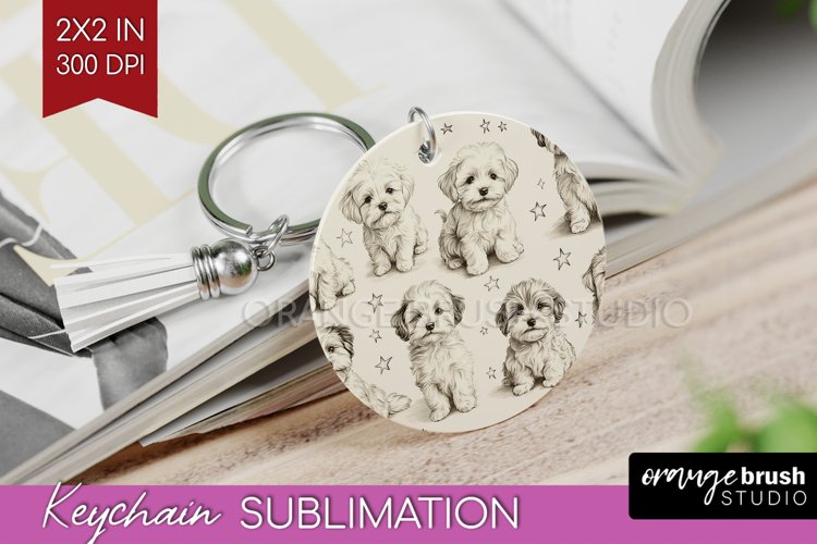 Cute Dogs Keychain PNG - Puppy Keychain Sublimation