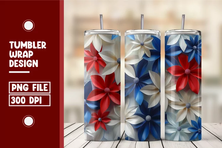 Flower Tumbler Wrap Design
