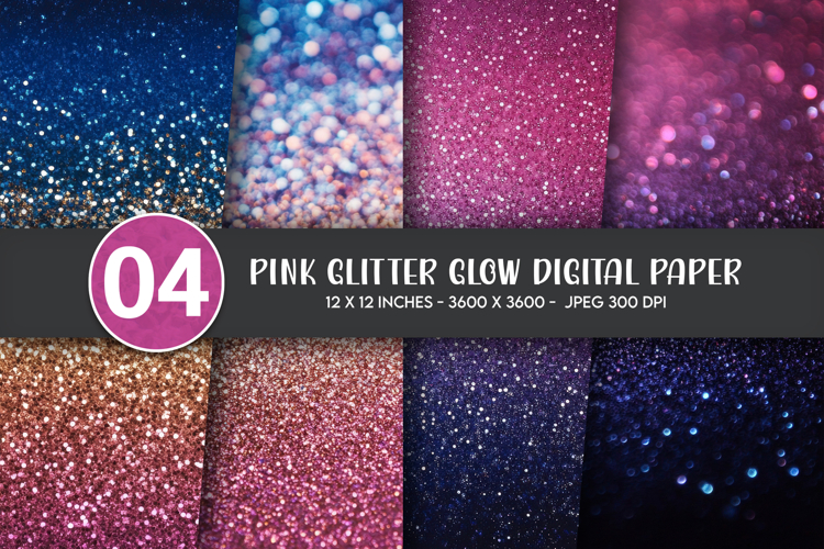 Pink Glitter Glow Digital Paper