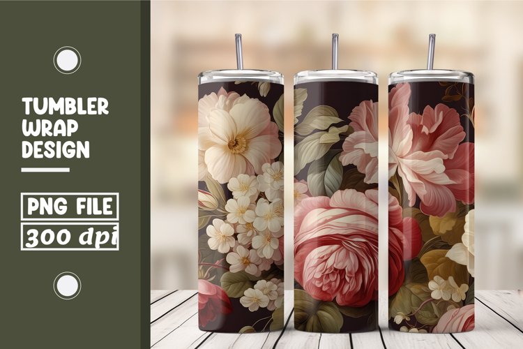 Colorful Flower Tumbler Warp Design