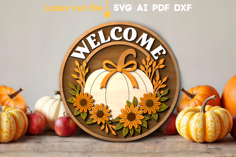 Thanksgiving Welcome SVG laser cut files for Glowforge