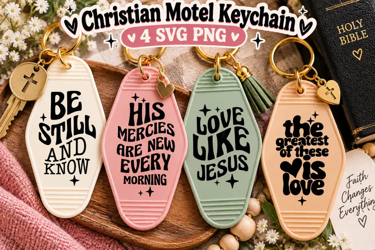 Christian Motel Keychain SVG PNG, Jesus Faith Sayings