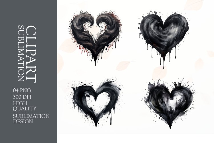 Black Heart Clipart Image 5