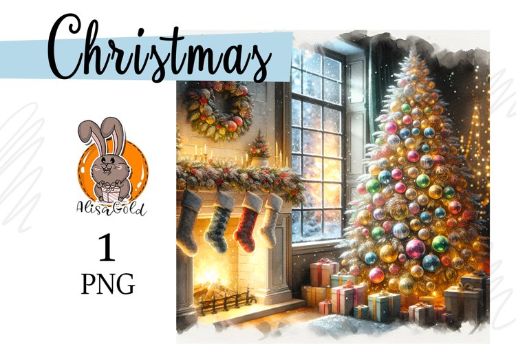 Christmas, Christmas tree, fireplace example image 1