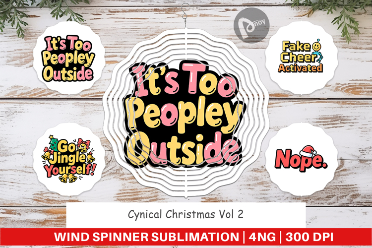 Cynical Christmas Phrases Wind Spinner
