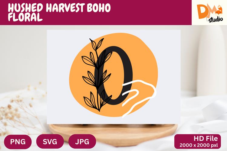 Hushed Harvest Boho Floral Monogram