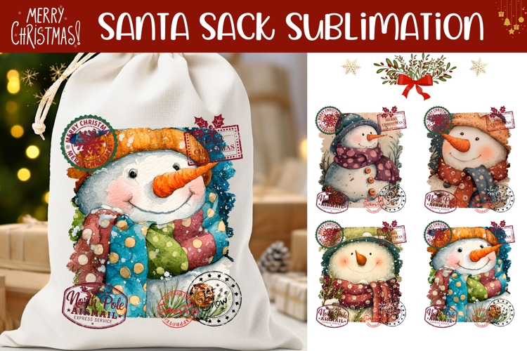 Christmas Snowman Santa Sack, Kids Santa Sack Designs