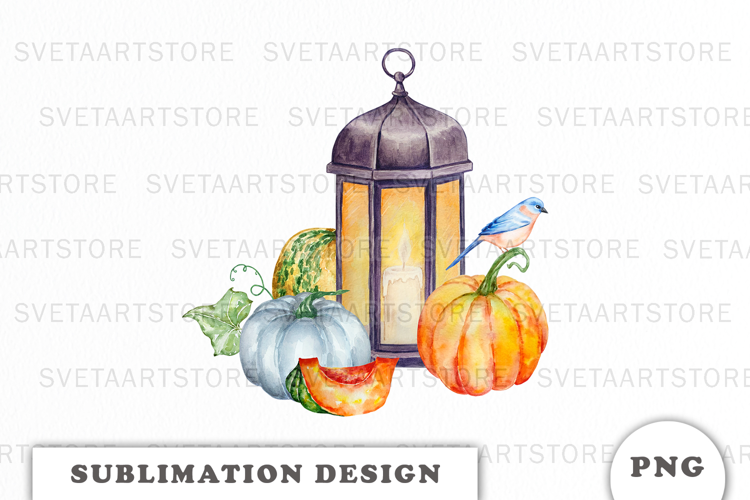 Watercolor Autumn Composition png
