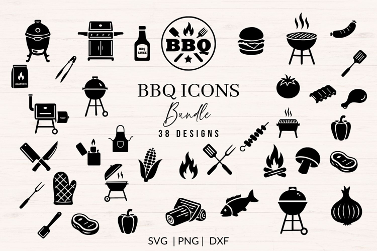Barbecue SVG Bundle | 38 BBQ & Grill Icons PNG DXF