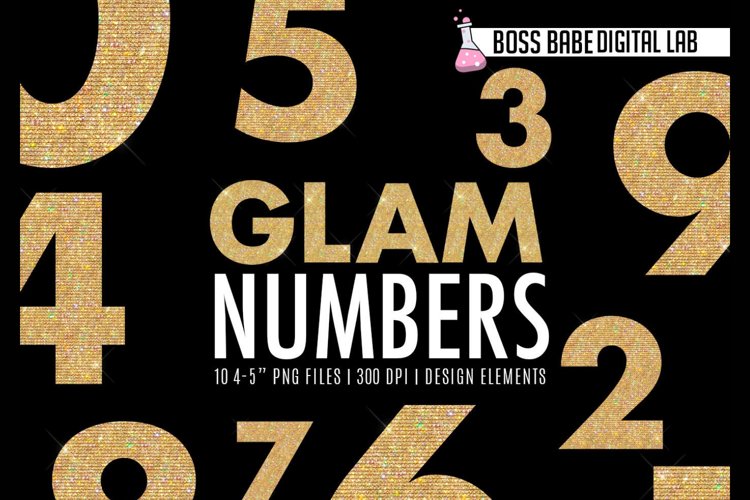 Glam Gold Numbers Clipart example image 1