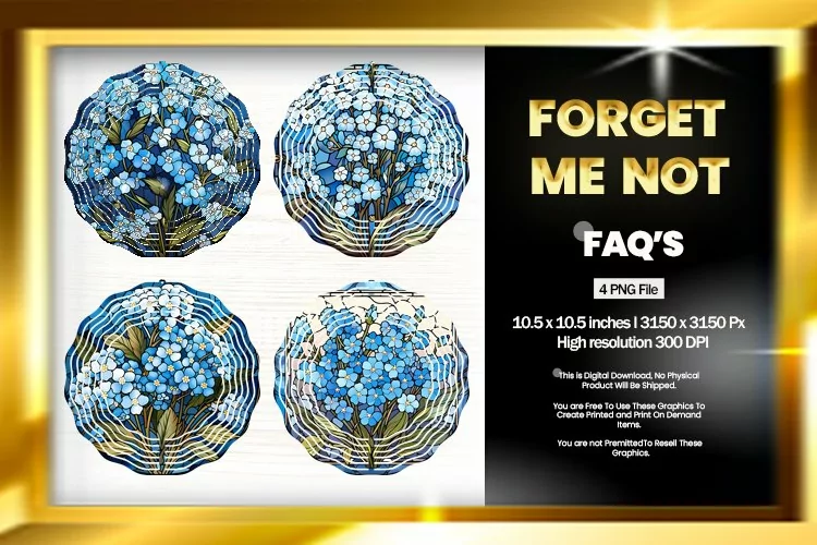 Forget Me Not Wind Spinner Sublimation - 04 Variations