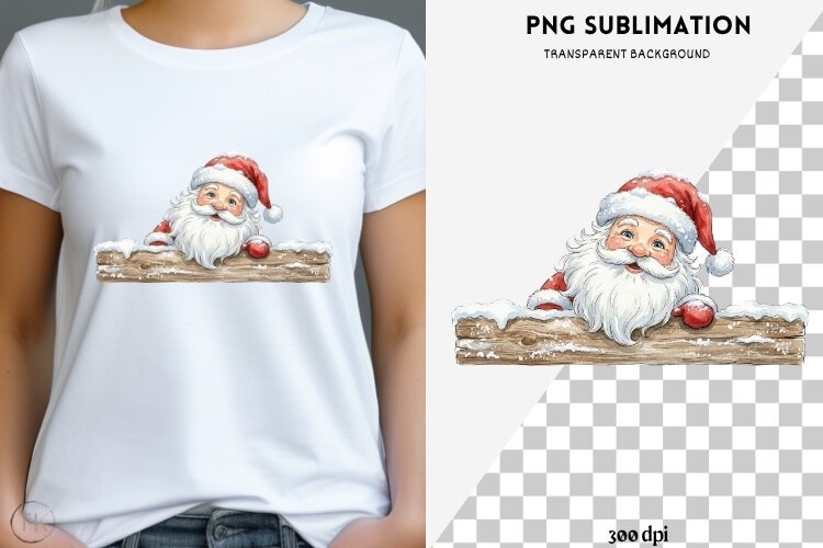 Christmas peeking character png design for T-shirts example image 1